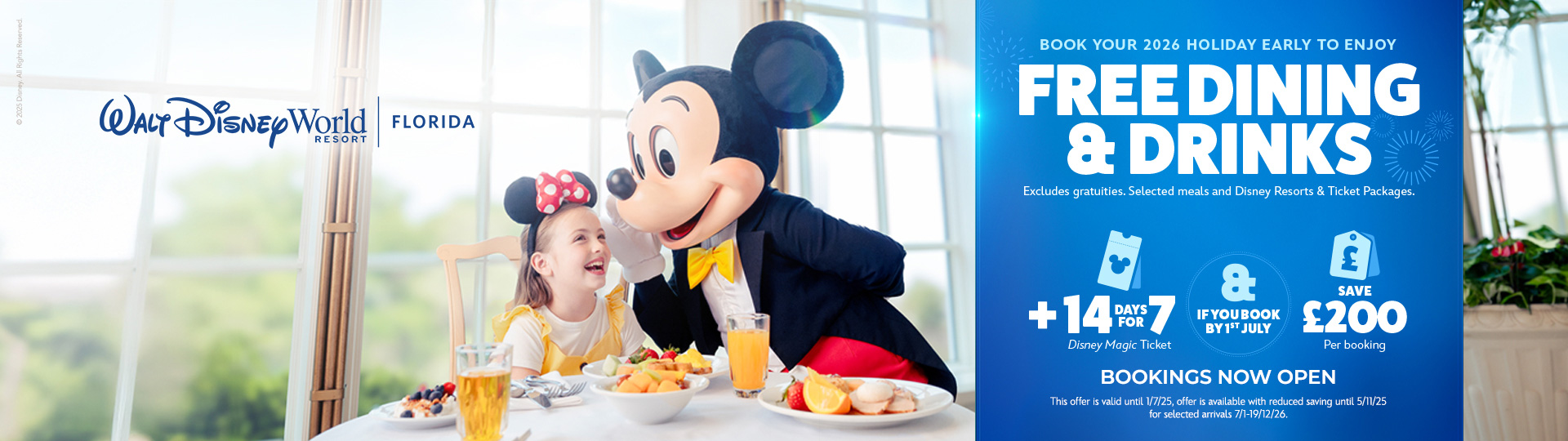 Disney World Holidays Free Dining & Drinks
